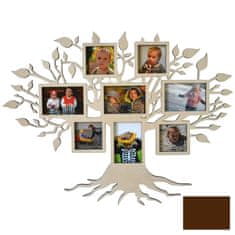 MAJA DESIGN Dřevěný strom pro 4 fotografie 10x15cm a 4 fotografie 10x10cm - 010 hnědá