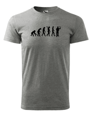Fenomeno Pánské tričko - Evoluce šipkaře - šedé Velikost: 2XL
