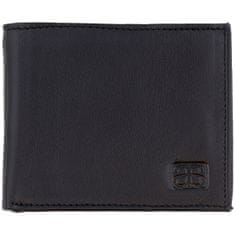 Daklos Bezpečnostní RFID kožená peněženka - černá pravá kůže