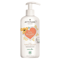 Attitude Dětské tělové mýdlo a šampon (2 v 1) ATTITUDE Baby leaves s vůní hruškové šťávy 473 ml