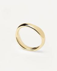 PDPAOLA Jemný pozlacený prsten ze stříbra PIROUETTE Gold AN01-462 (Obvod 50 mm)