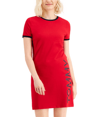 Tommy Hilfiger Dámské šaty Vertical Logo červené S