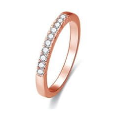 Beneto Růžově pozlacený stříbrný prsten s krystaly AGG188 (Obvod 50 mm)