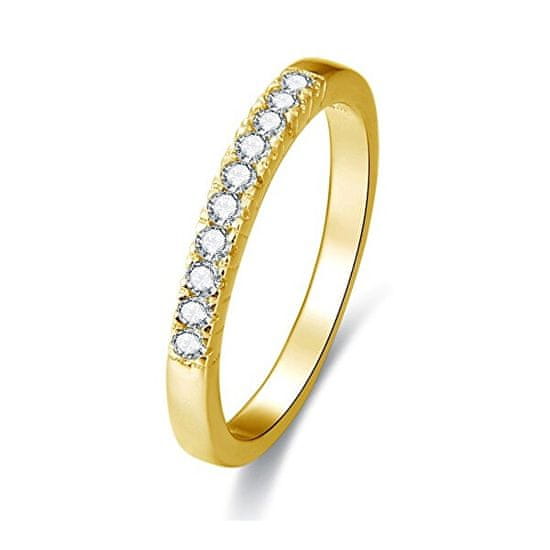 Beneto Pozlacený stříbrný prsten s krystaly AGG189