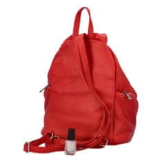 Delami Stylový kožený dámský batoh Sonia, červená