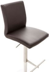 BHM Germany Barová židle Cadiz, syntetická kůže, ocel / hnědá