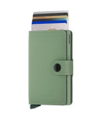 Secrid Zelená kožená peněženka SECRID Miniwallet Yard Powder Pistachio