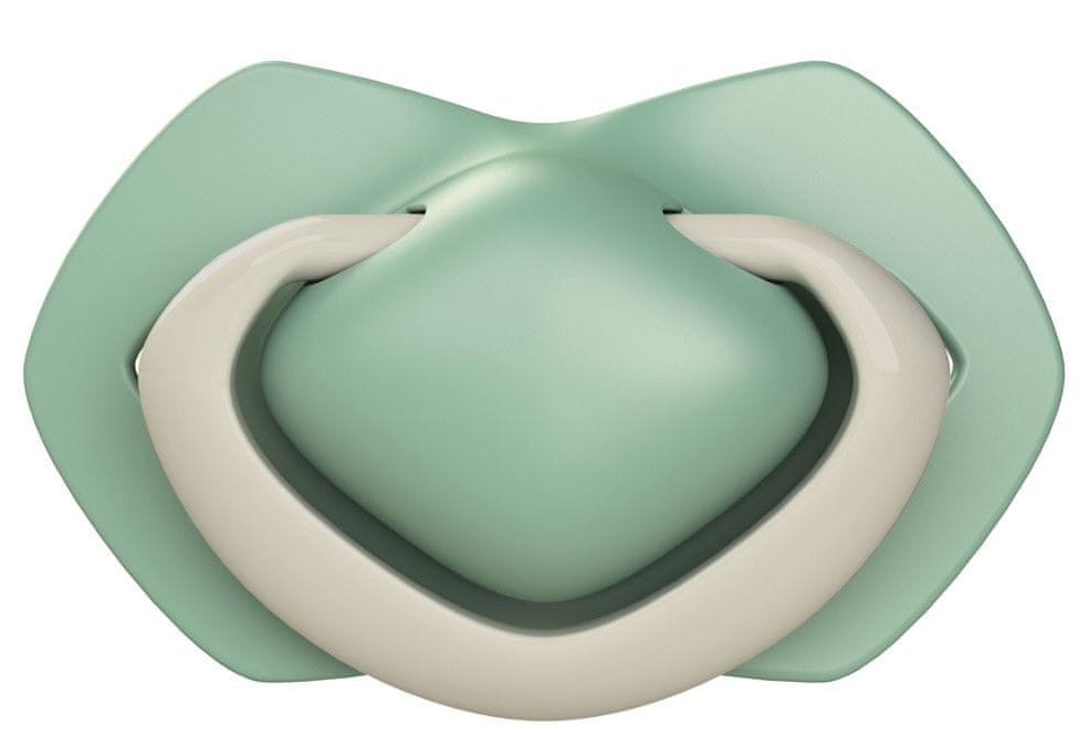 Levně Canpol babies Set symetrických silikonových dudlíků Light touch 0-6m PURE COLOR zelený