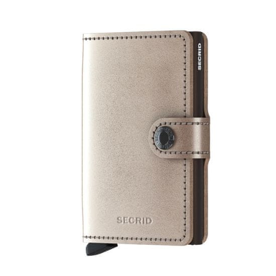 Secrid Stříbrná peněženka SECRID Miniwallet Metallic Champagne-Brown