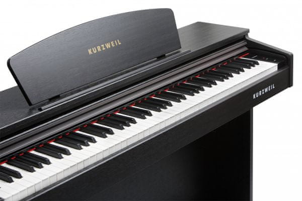  digitální piano kurzweil m90 krásný vzhled nastavitelná dynamika úhozu usb midi rca 3 pedály vestavěné reproduktory výukový systém pro začátečníky 