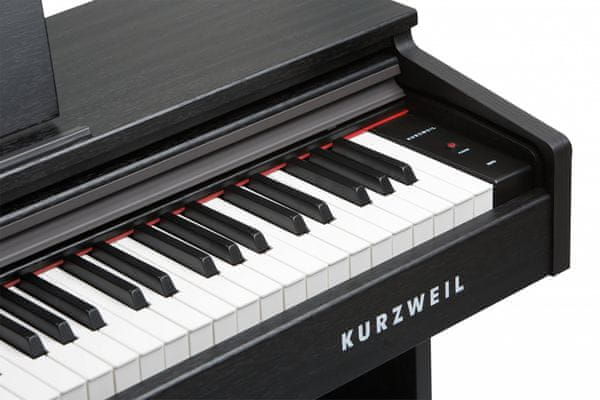 digitální piano kurzweil m90 krásný vzhled nastavitelná dynamika úhozu usb midi rca 3 pedály vestavěné reproduktory výukový systém pro začátečníky 