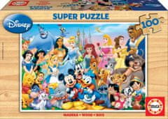 Educa Dřevěné puzzle Báječný svět Disney 100 dílků