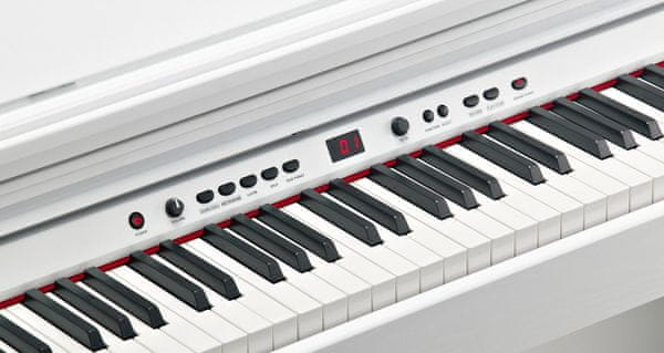  digitální piano kurzweil KA130 krásný vzhled nastavitelná dynamika úhozu usb midi rca 3 pedály vestavěné reproduktory výukový systém pro začátečníky 