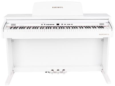 digitální piano kurzweil KA130 krásný vzhled nastavitelná dynamika úhozu usb midi rca 3 pedály vestavěné reproduktory výukový systém pro začátečníky