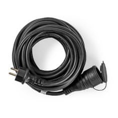 Nedis prodlužovací kabel venkovní, 15 m, 1 zásuvka max. 16A, IP44, černý (PECN115FBK)