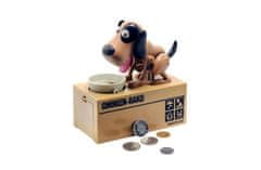 CoolCeny Pokladnička na mince - Hladový pes - Černo-hnědý