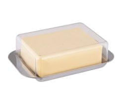 Weis Dóza na máslo s průhledným krytem, nerez / akryl, 15 x 9,5 x 4,5 cm