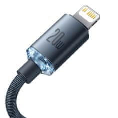 BASEUS Crystal Shine kabel USB-C / Lightning 20W 1.2m, černý
