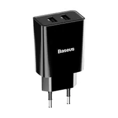 BASEUS Speed Mini síťová nabíječka 2x USB 2.1A 10.5W, černá
