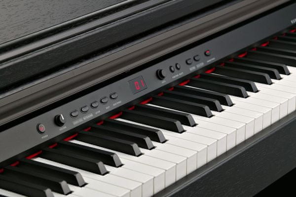  digitální piano kurzweil KA130 krásný vzhled nastavitelná dynamika úhozu usb midi rca 3 pedály vestavěné reproduktory výukový systém pro začátečníky 