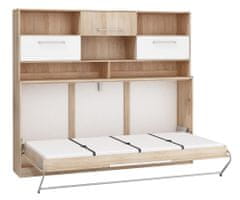 Homlando Skládací sklápěcí postel ROGER s regálem 90x200 cm řemeslná bílá / grafit