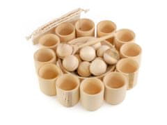 Ulanik Montessori dřevěná hračka "Balls in Cups. Big. Unfinished."