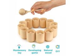 Ulanik Montessori dřevěná hračka "Balls in Cups. Big. Unfinished."