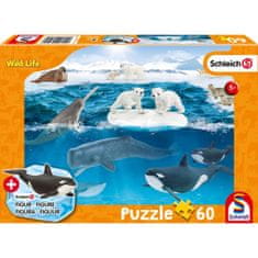 Schmidt Puzzle Schleich V Antarktidě 60 dílků + figurka Schleich