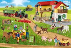 Schmidt Puzzle Schleich Farma s prodejním stánkem 100 dílků + figurka Schleich