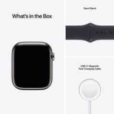 Apple Watch Series 7 Cellular, 45mm Graphite Stainless Steel with Midnight Sport Band MNAX3HC/A