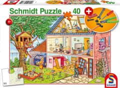 Schmidt Puzzle Pracovití řemeslníci 40 dílků + dětské nářadí