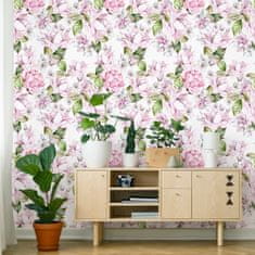Muralo Tapeta do obývacího pokoje Pastelové RŮŽE Květiny Rostliny