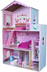 Viga PolarB Dřevěný domeček pro panenky s posuvným výtahem a nábytkem 107 cm