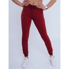 Dstreet Dámské stylové kalhoty FENDI tmavě červená uy0823 S-M