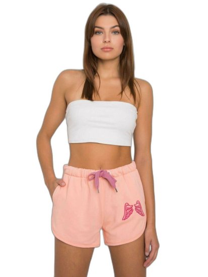 Forever Pink Broskvové dámské bavlněné šortky, velikost xl