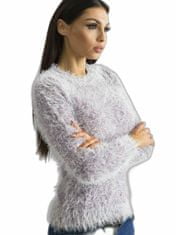 Kraftika Načechraný ženský svetr s fialovými flitry, velikost l