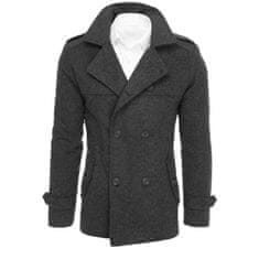 Dstreet Pánský dvouřadý elegantní kabát MARCO šedá cx0419 L