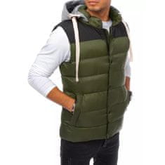 Dstreet Pánská zimní prošívaná vesta s kapucí ROLA zelená tx3935 M