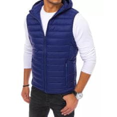 Dstreet Pánská zimní prošívaná vesta s kapucí BARES modrá tx3938 XL
