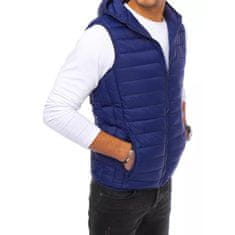 Dstreet Pánská zimní prošívaná vesta s kapucí BARES modrá tx3938 XL