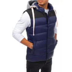 Dstreet Pánská prošívaná vesta s kapucou MENA modrá tx3937 M