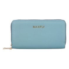 MaxFly Velká dámská koženková peněženka Luneta, světle modrá