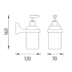 NIMCO Nástěnný dávkovač tekutého mýdla, pumpička plast NIMCO MONOLIT MO 4031C-P-26