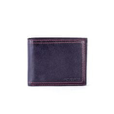 Cavaldi Černá kožená pánská peněženka s elegantním červeným lemováním CE-PR-N-7-GAL.24_281616 Univerzální