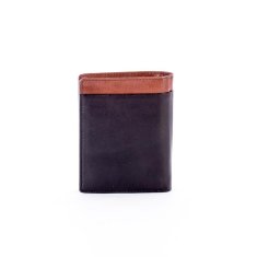 Buffalo Wild Černá peněženka z pravé kůže s hnědým lemováním CE-PR-326-FS.74_282992 Univerzální