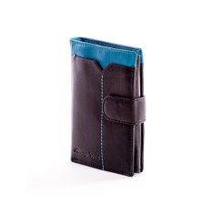 Buffalo Wild Černá kožená pánská peněženka s modrou vložkou CE-PR-MR06L-SNN.92_283006 Univerzální