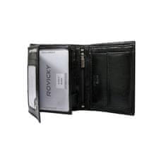 Rovicky Černá kožená pánská peněženka se zámkem proti krádeži CE-PR-N4-BSR-VT.51_288980 Univerzální