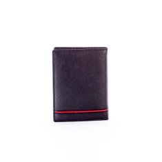 Buffalo Wild Černá kožená pánská peněženka s červeným emblémem CE-PR-N4-RB.88_283036 Univerzální