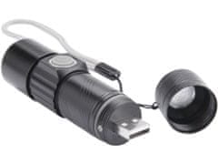Extol Light Svítilna 150lm, nabíjecí, USB, zoom, XPE 3W LED