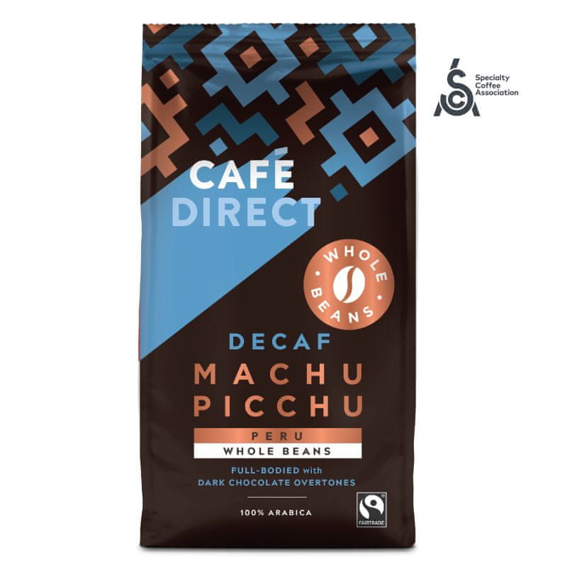 Cafédirect Machu Picchu SCA 82 zrnková káva bez kofeinu 227g